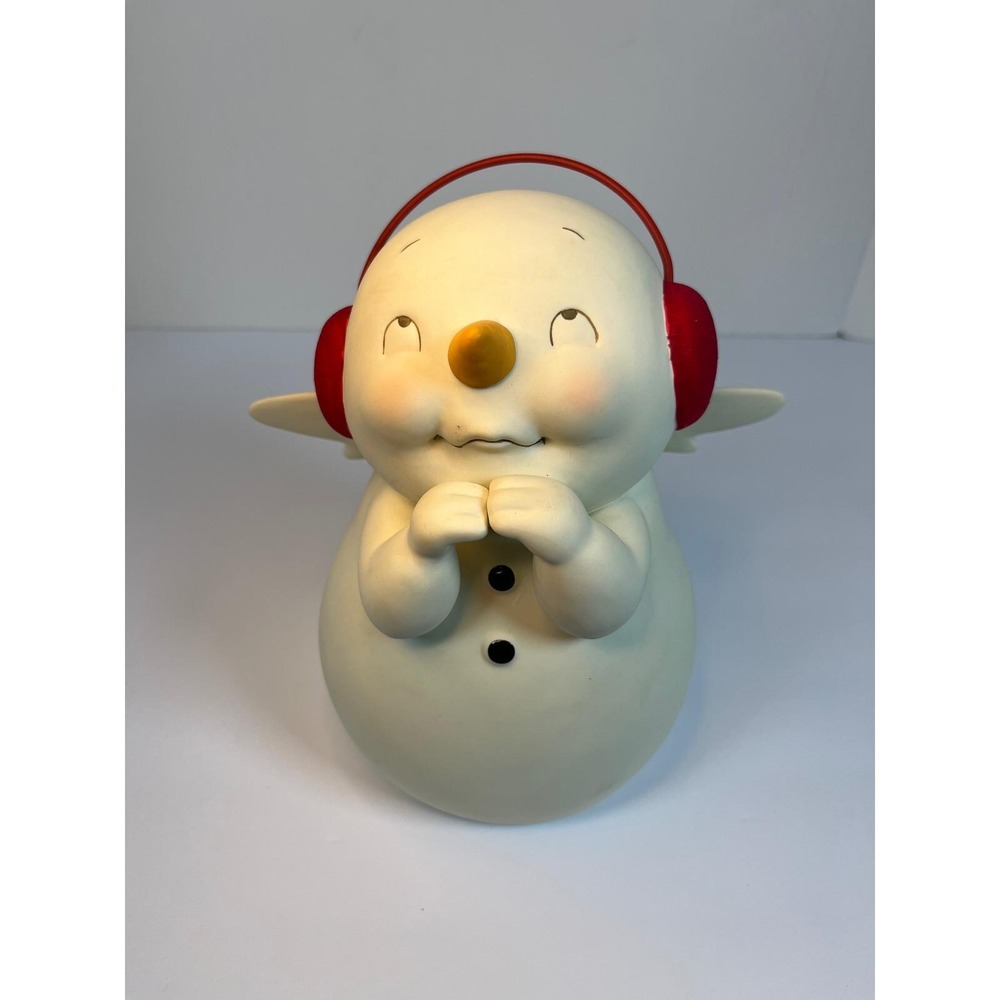 Dept 56 Snowpinions Snowman Angel Figurine Red Earmuffs Wings Praying Ceramic